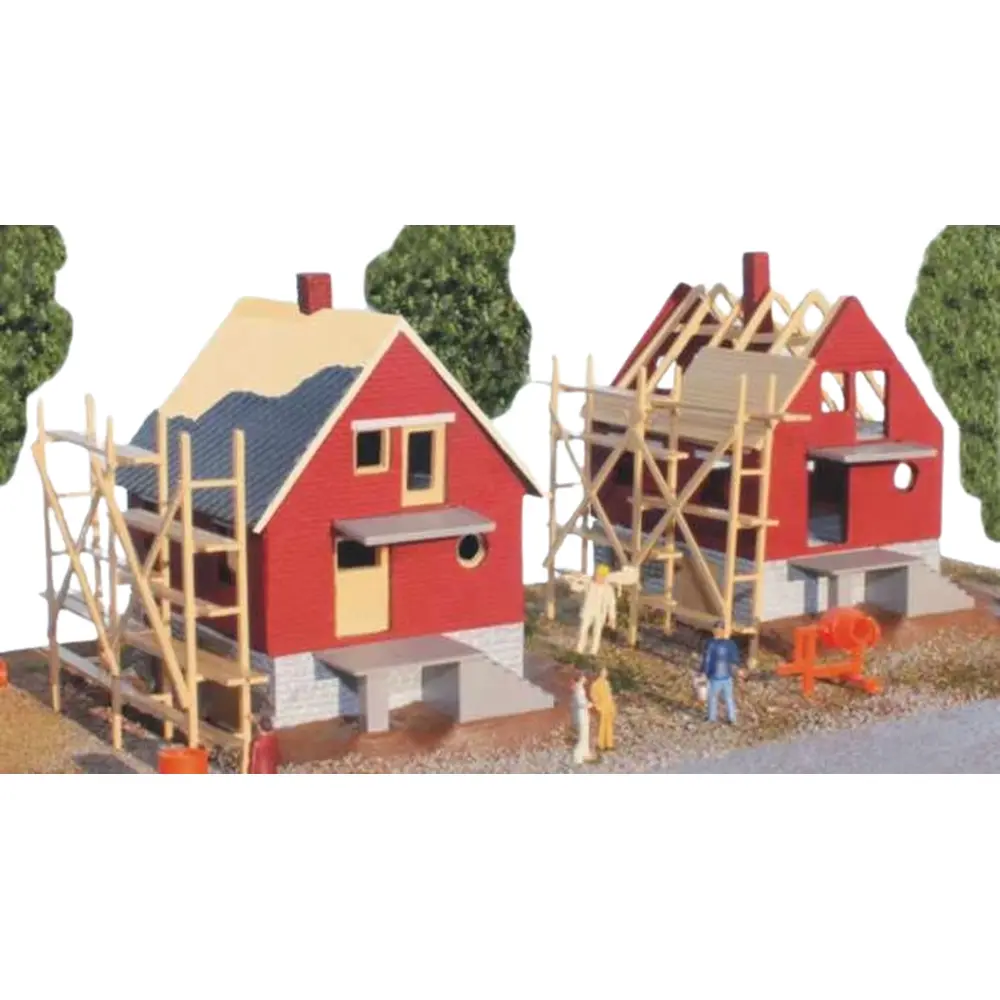 2 Maisons en Construction - SAI 210 - HO 1/87 - 110 x 90 x 85 mm