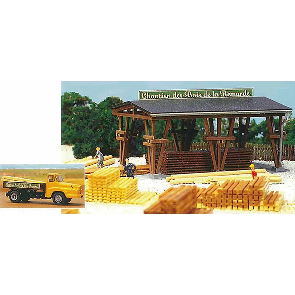 Chantier des Bois de la Rémarde - Hangar et Stockage - Camion UNIC - SAI 131 - HO 1/87