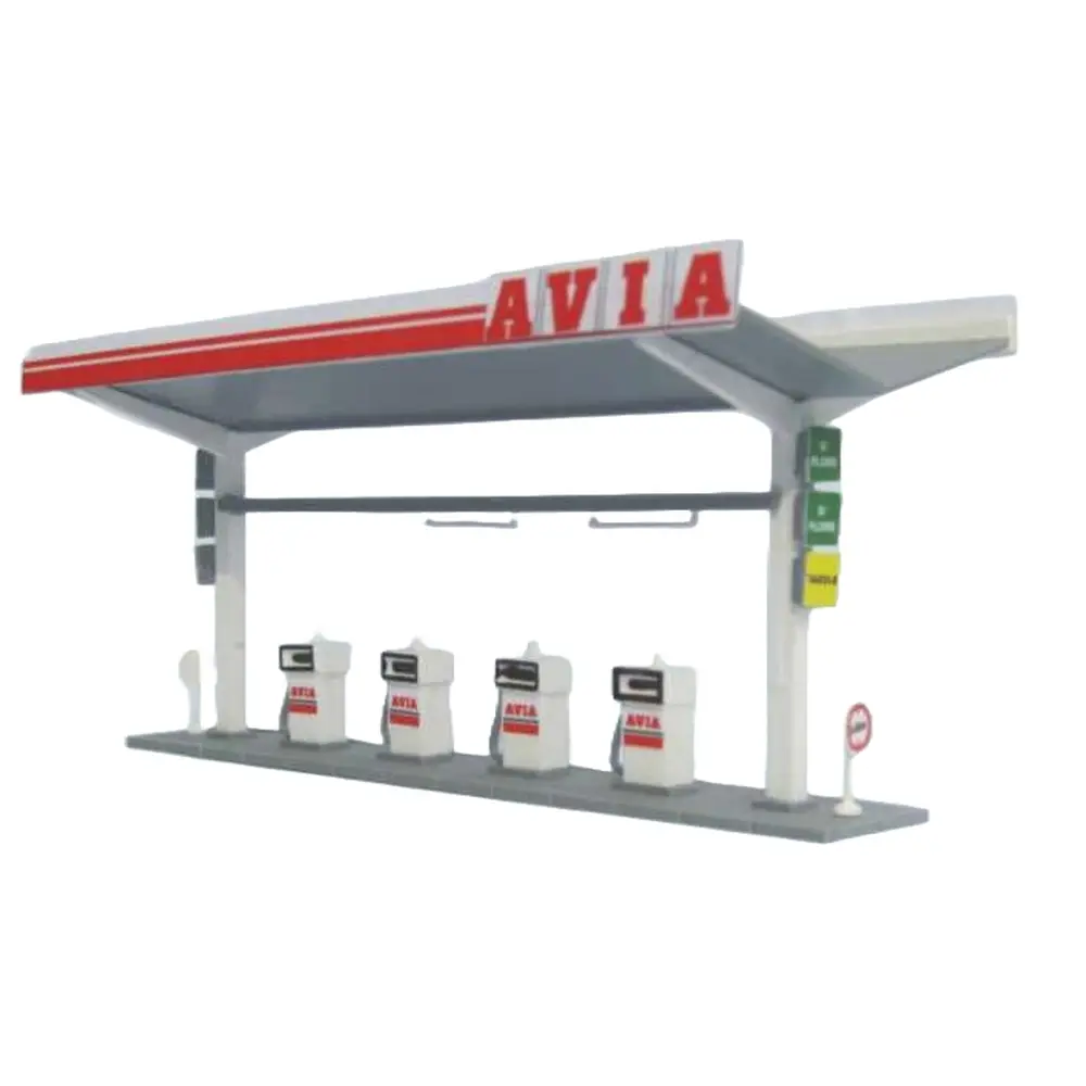 Station Service Avia & Pompes à Essence - SAI 464 - HO 1/87 - 128 x 51 x 45 mm