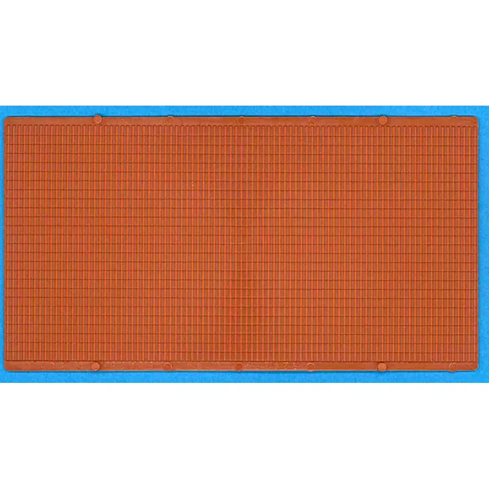 Lot de 2 Plaques Plastique - 10x20CM - Tuiles Brun - SAI 0588 - HO : 1/87