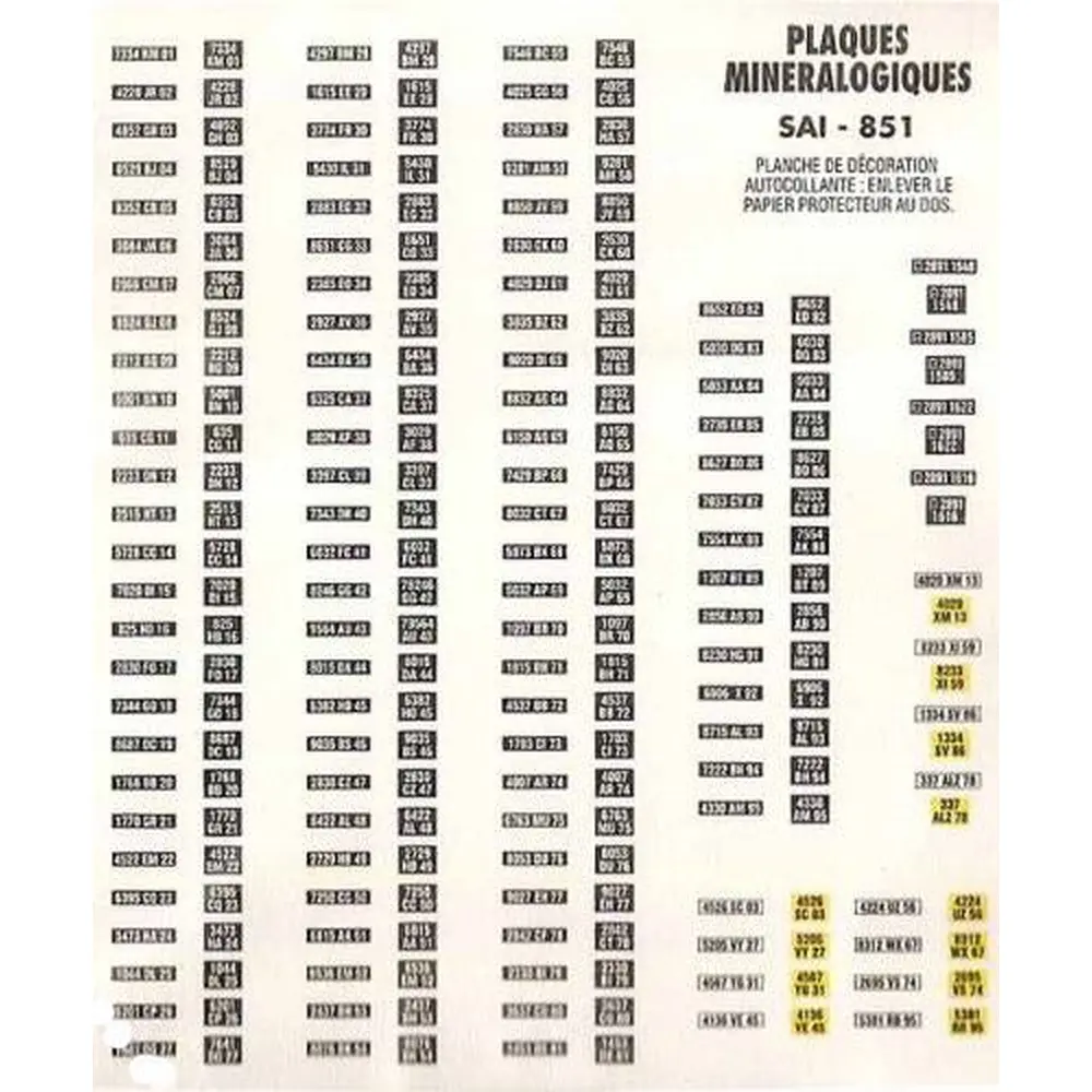 Plaques minéralogiques Françaises des années 1950