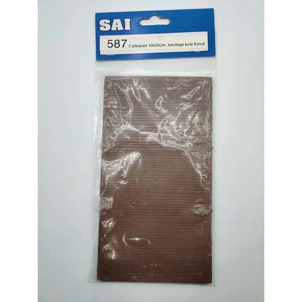 Kit de 2 plaques bardage bois foncé