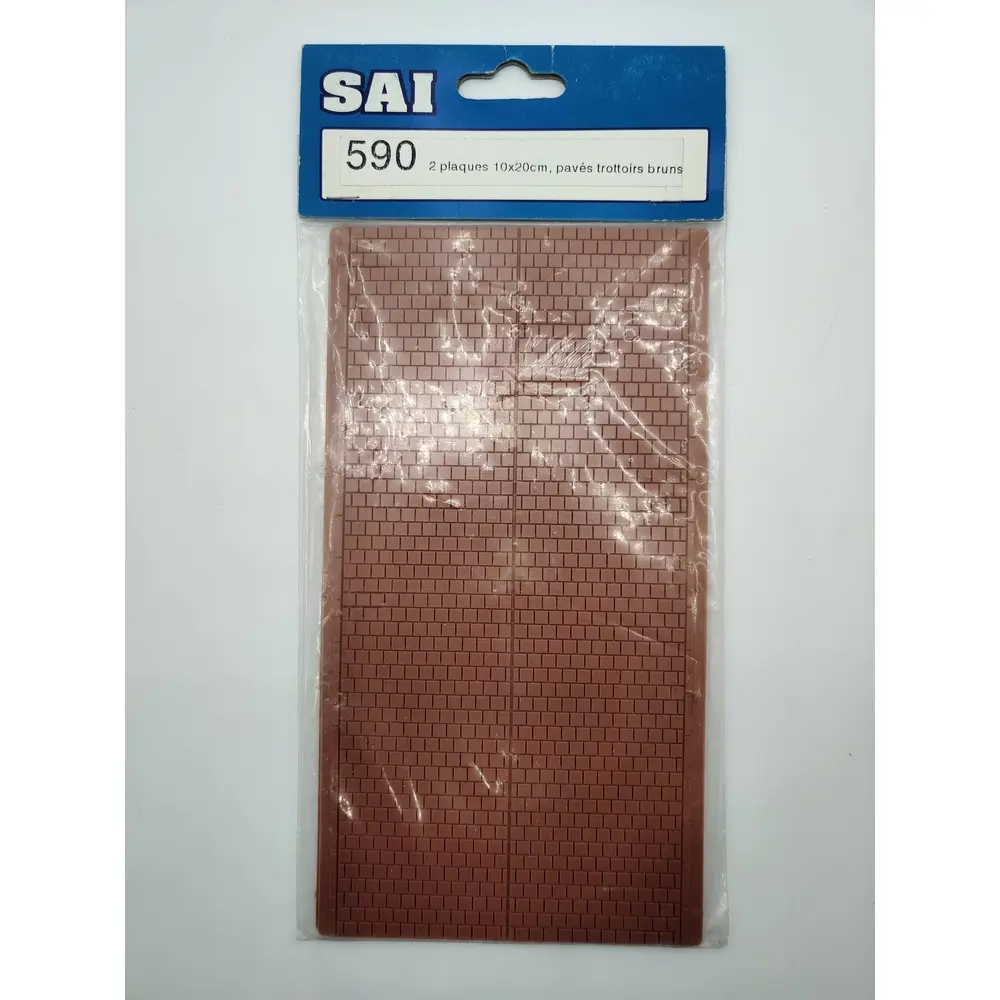 Kit de 2 plaques pavés trottoirs bruns - SAI 590 - HO 1/87