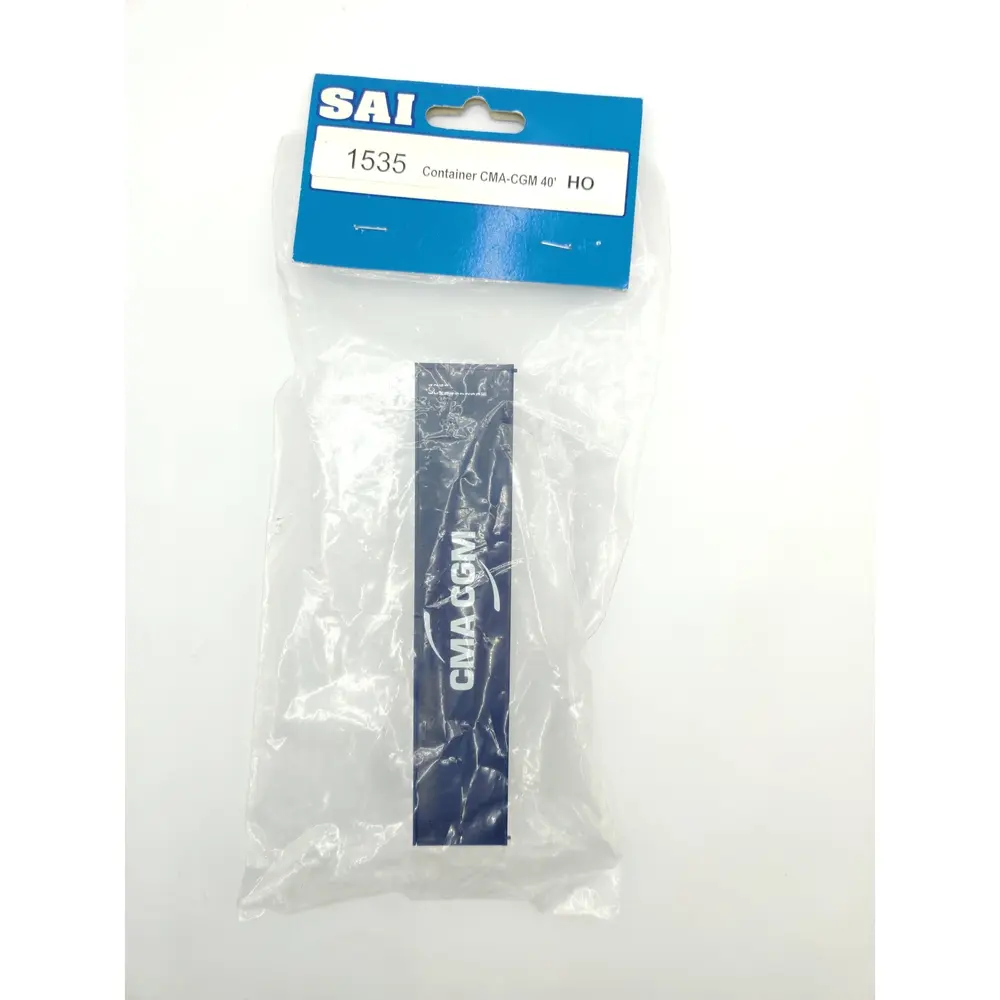 Container livrée bleu marine avec inscription blanche "CMA-CGM 40'"