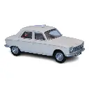 Peugeot 204, taxi blanc Courchevel, avec conducteur et 2 passagers - Sai 1625 - HO 1/87