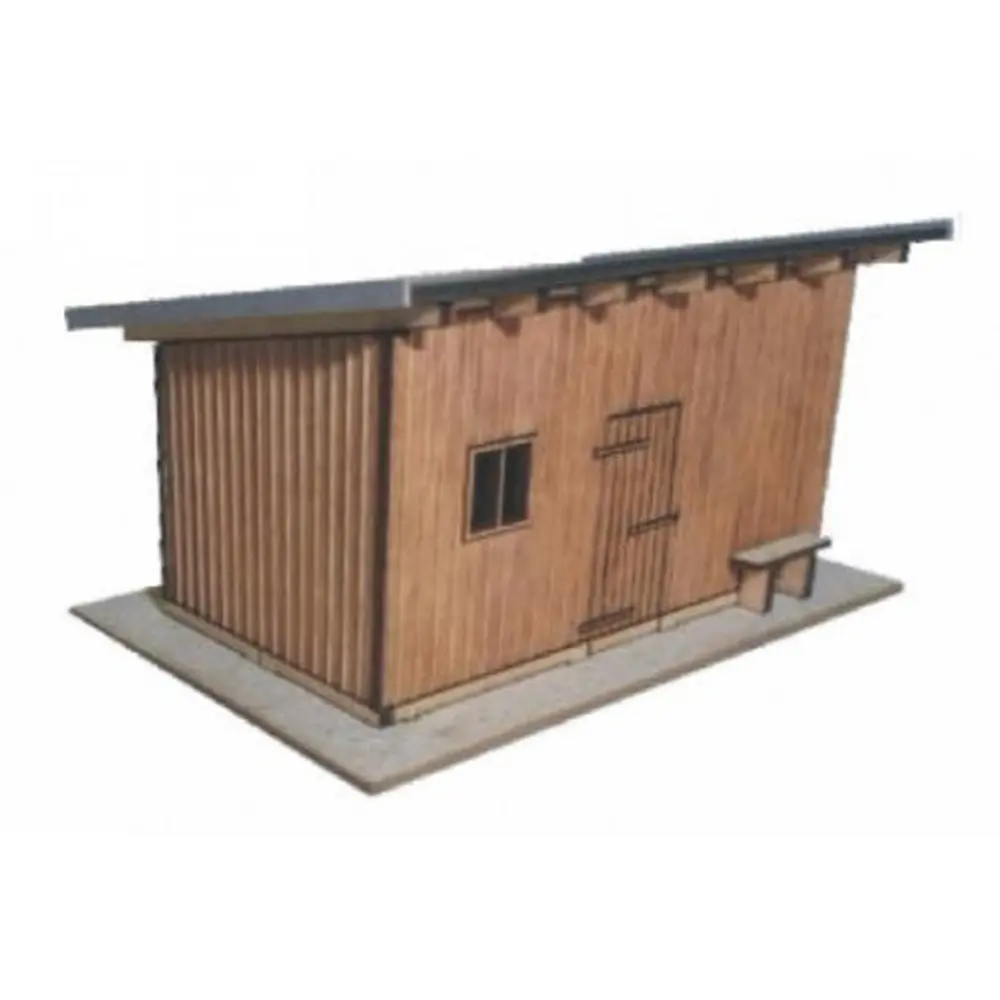 Cabanon en bois marron à monter - Sai 8915 - HO 1/87