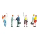 Lot de 7 personnages "Scénette d'adieu" hommes et femmes SAI 331 - HO : 1/87