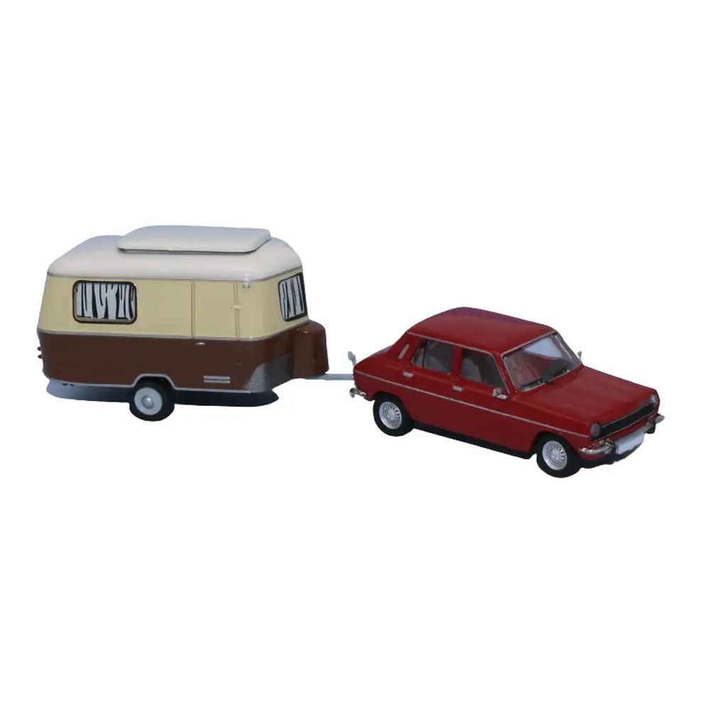 Voiture Simca 1100 & Caravane Eriba SAI 3479 - HO 1/87 - EP III