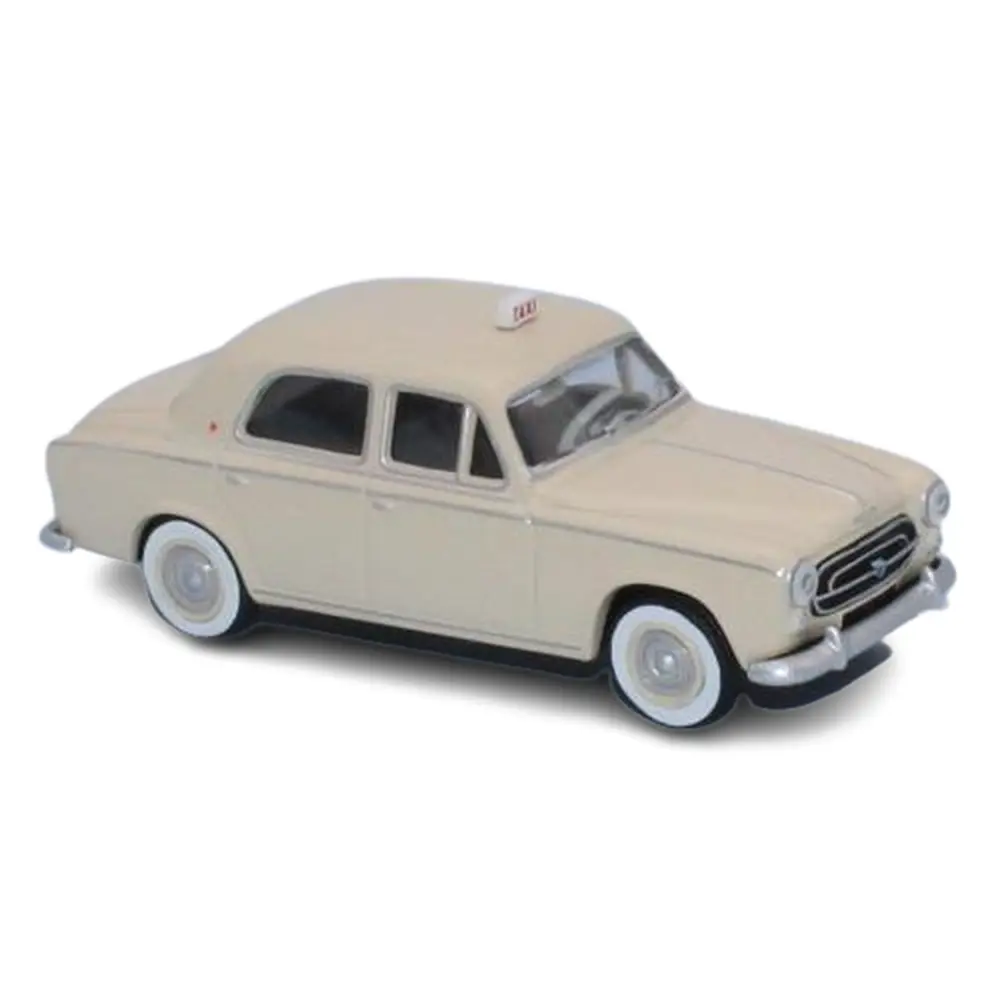 Voiture TAXI Peugeot 403 limousine 8cv 1959 beige ivoire SAI 6210 - HO 1/87
