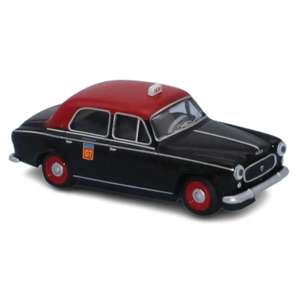 Voiture Taxi G7 Peugeot 403.7 limousine 1960 noir, toit rouge SAI 6241 - HO 1/87