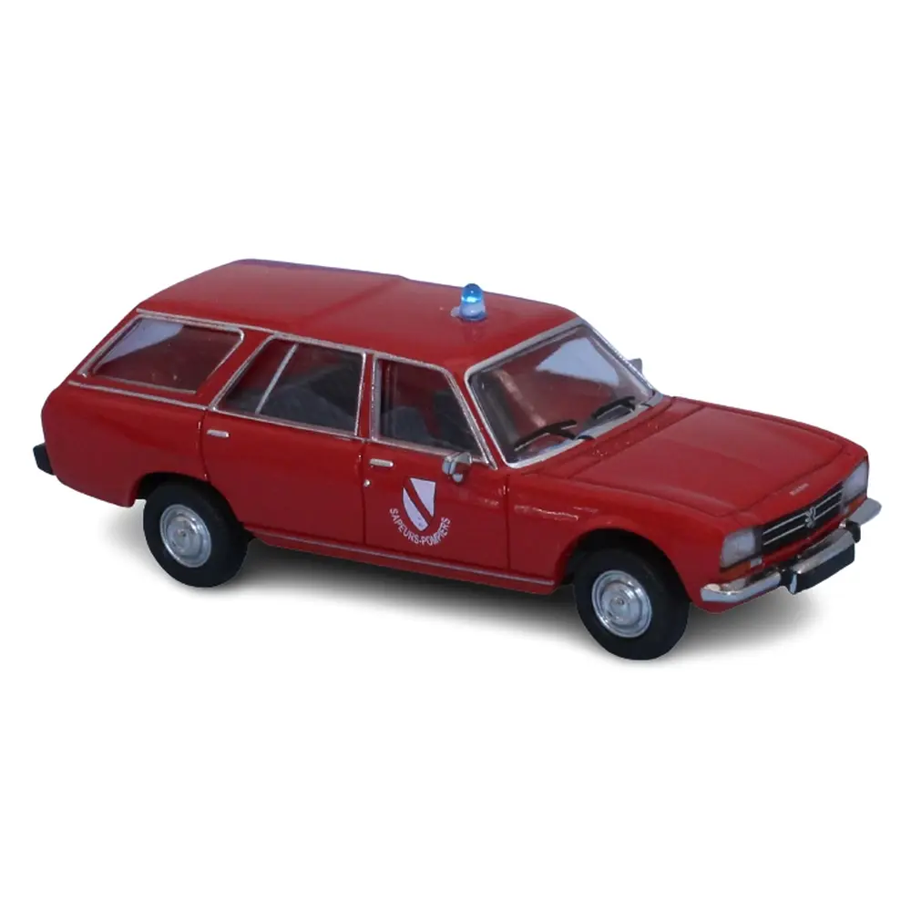 Voiture Peugeot 504 Break pompiers rouge PCX 870349 SAI 2351 - HO 1/87