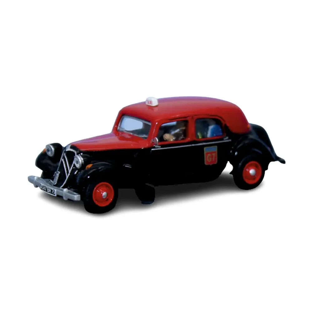 Véhicule TAXI G7 Citroën Traction 11B 1952, 3 personnages, SAI 1603 HO 1/87