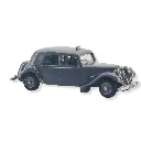Voiture Citroën Traction 11B, taxi 1952 gris, 3 personnages SAI 1602 - HO 1/87