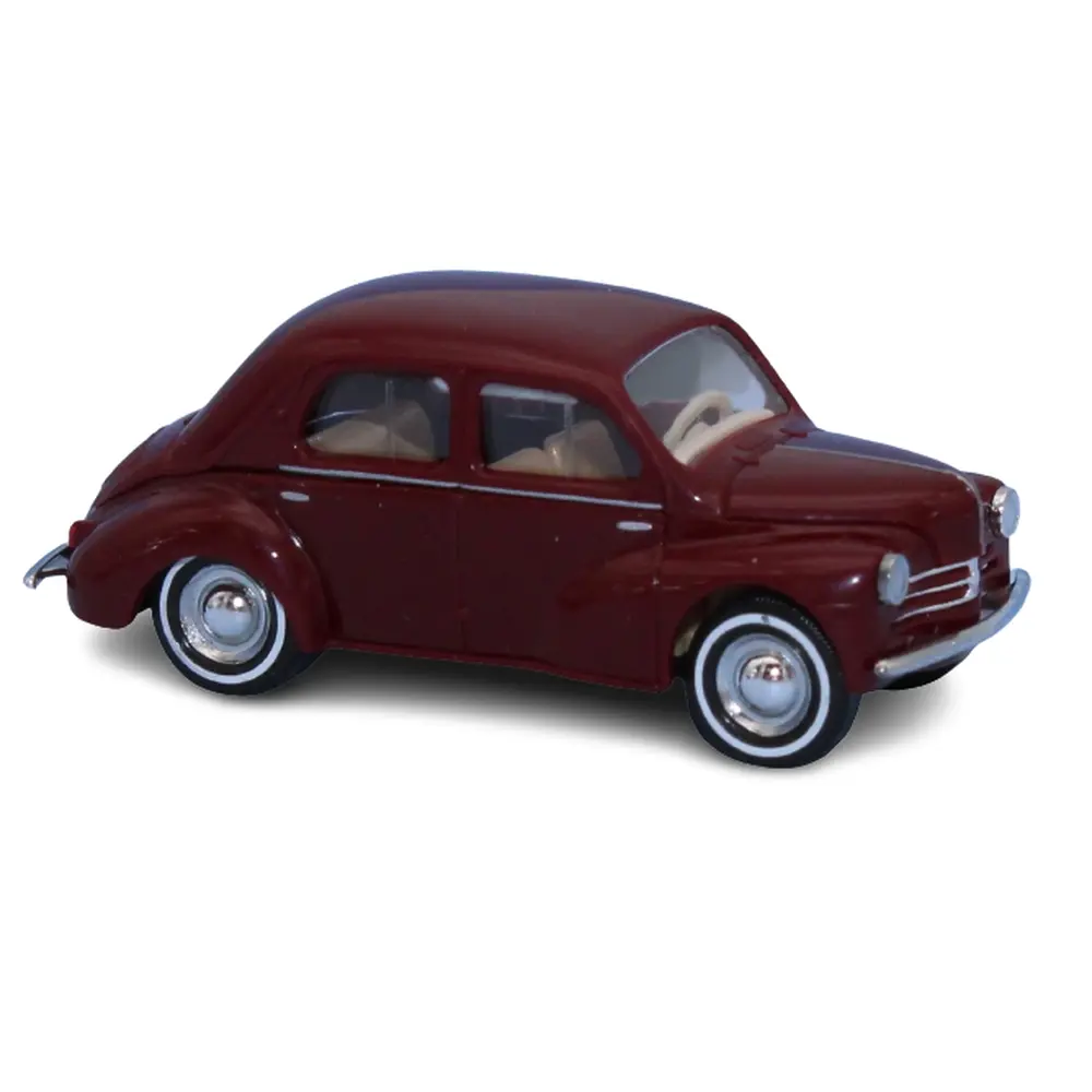 Voiture Renault 4cv rouge pourpre SAI 2260 - HO 1/87
