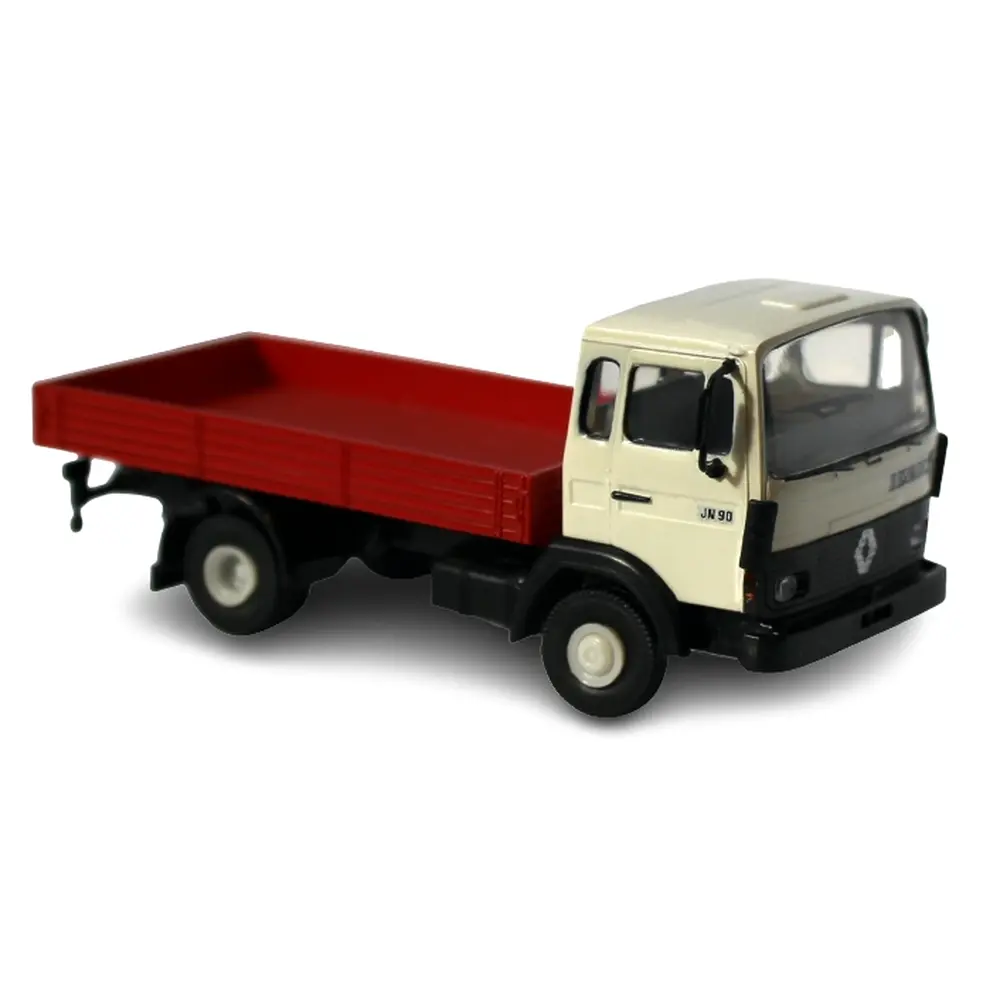 Camion Renault JN 90 blanc, à plateau rouge SAI 3644  - HO : 1/87