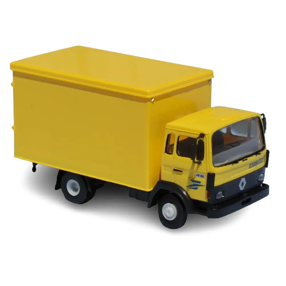 Camion Renault JN 90 tôlé, PTT jaune SAI 3654 - HO : 1/87