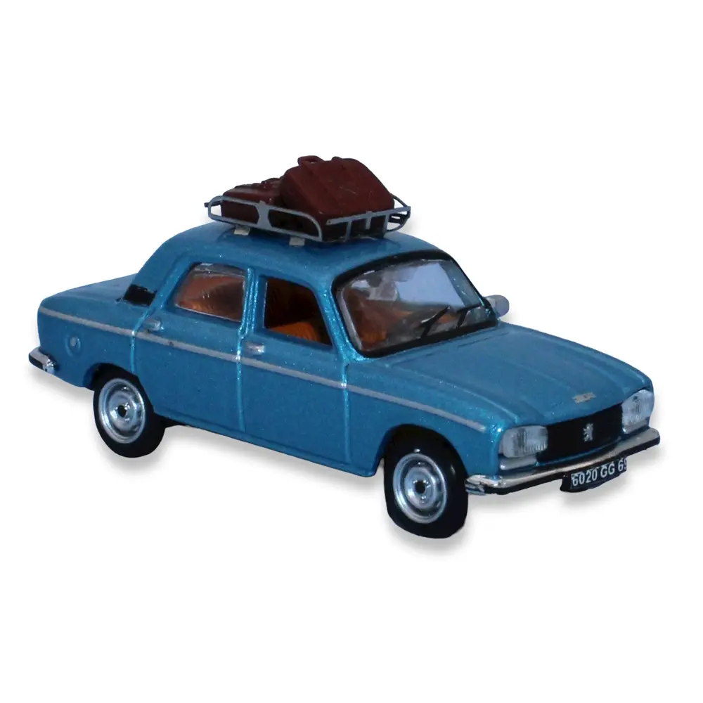 Voiture Peugeot 304 SAI 1724 - HO : 1/87 - livrée bleu métallisé