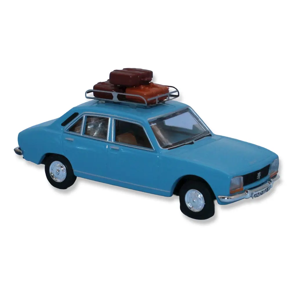 Voiture Peugeot 504 SAI 1824 - HO : 1/87 - livrée bleu canard