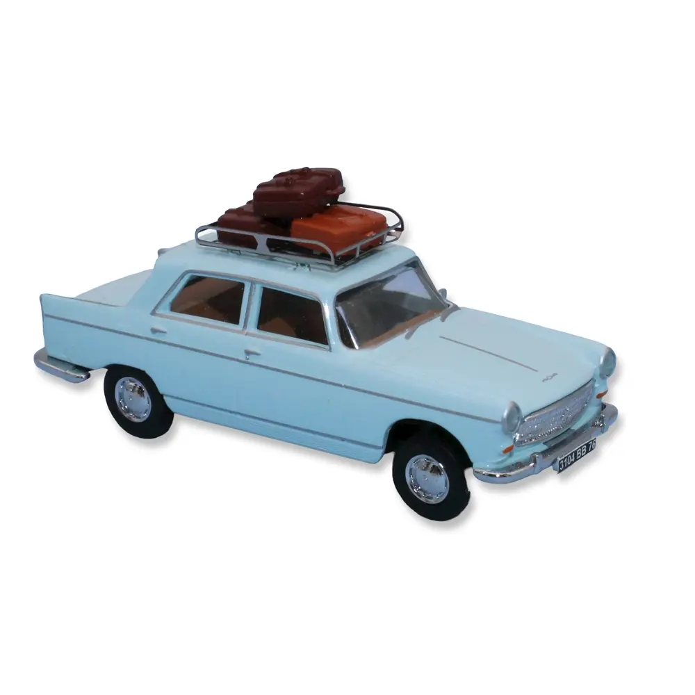 Voiture Peugeot 504 SAI 1822 - HO : 1/87 - livrée bleu pastel