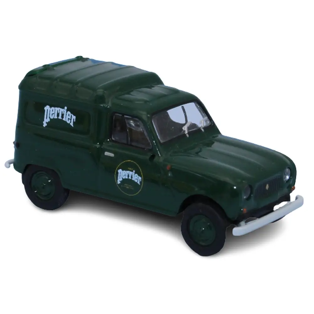 Voiture Renault 4 Fourgonnette, Perrier livrée verte SAI 2452 - HO : 1/87 -