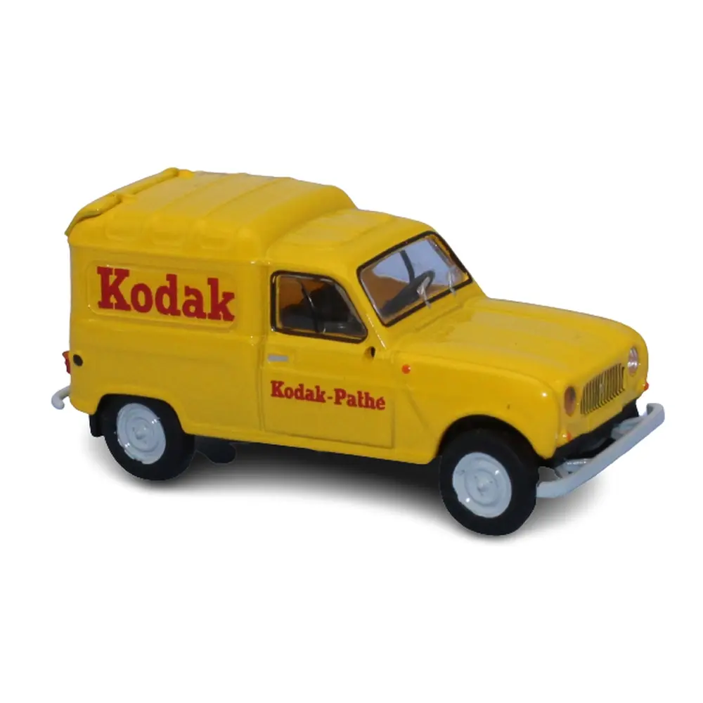 Voiture Renault 4 Fourgonnette, Kodak livrée jaune SAI 2450 - HO : 1/87 -