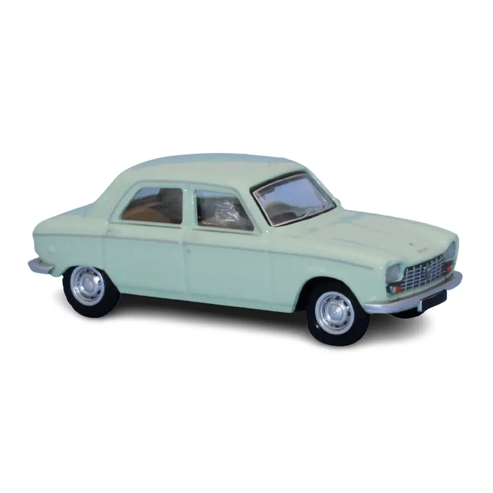 Voiture Peugeot 204 berline de 1968 vert clair SAI 6252 - HO 1/87