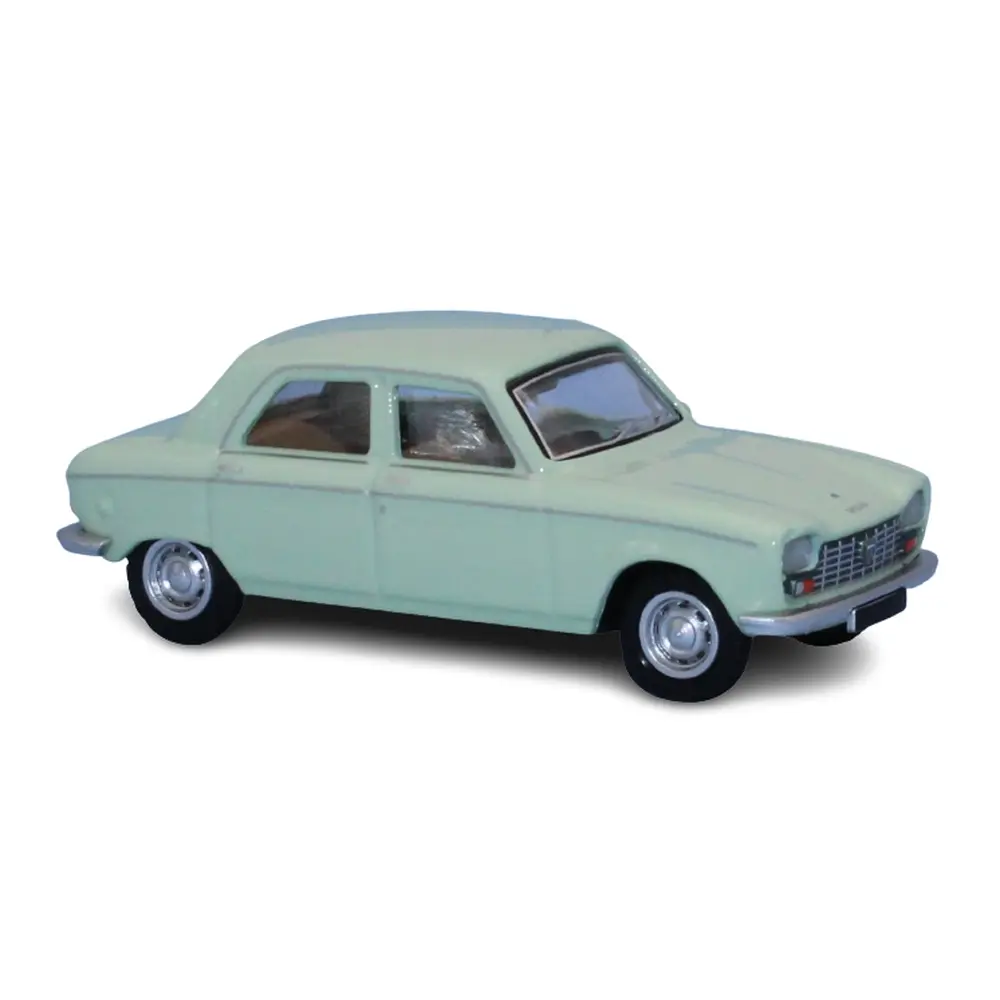 Voiture Peugeot 204 berline, 1968 vert clair avec conducteur SAI 1624 - HO 1/87