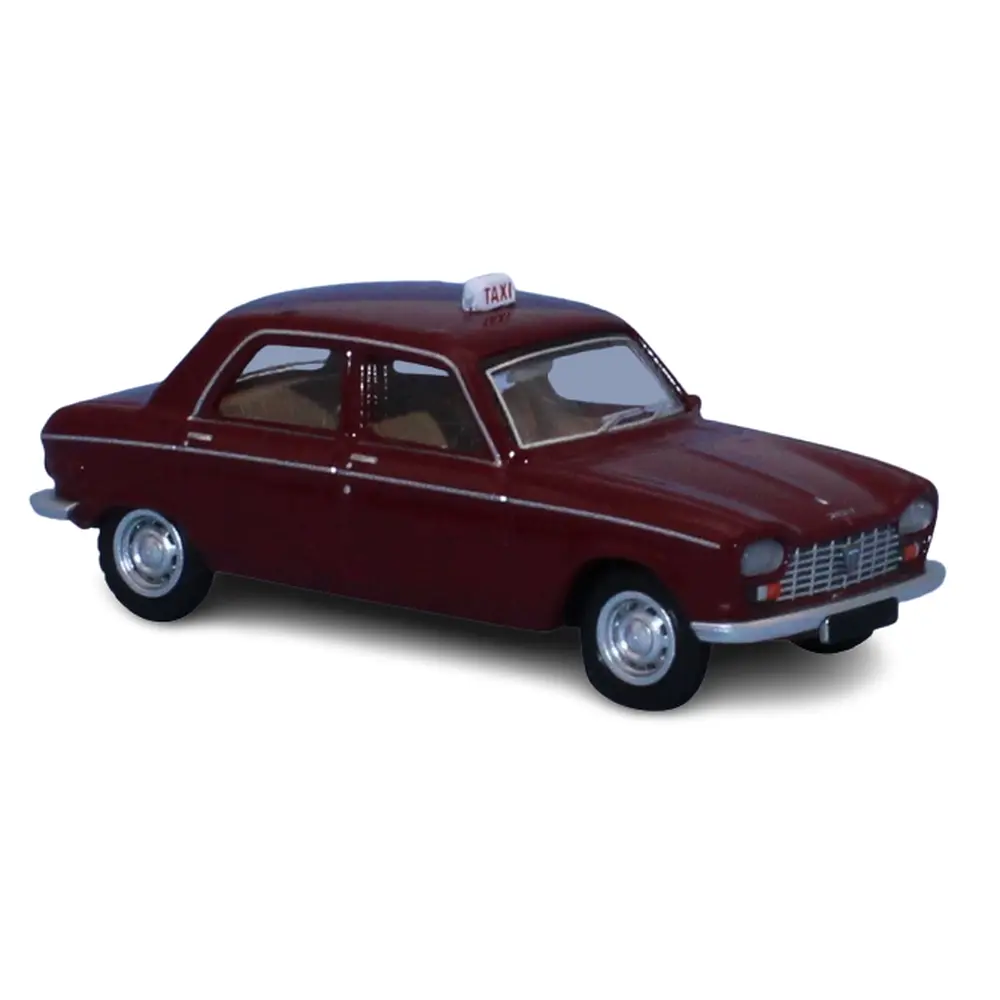 Voiture TAXI Peugeot 204 berline, 1968 rouge pourpre SAI 6261 - HO 1/87