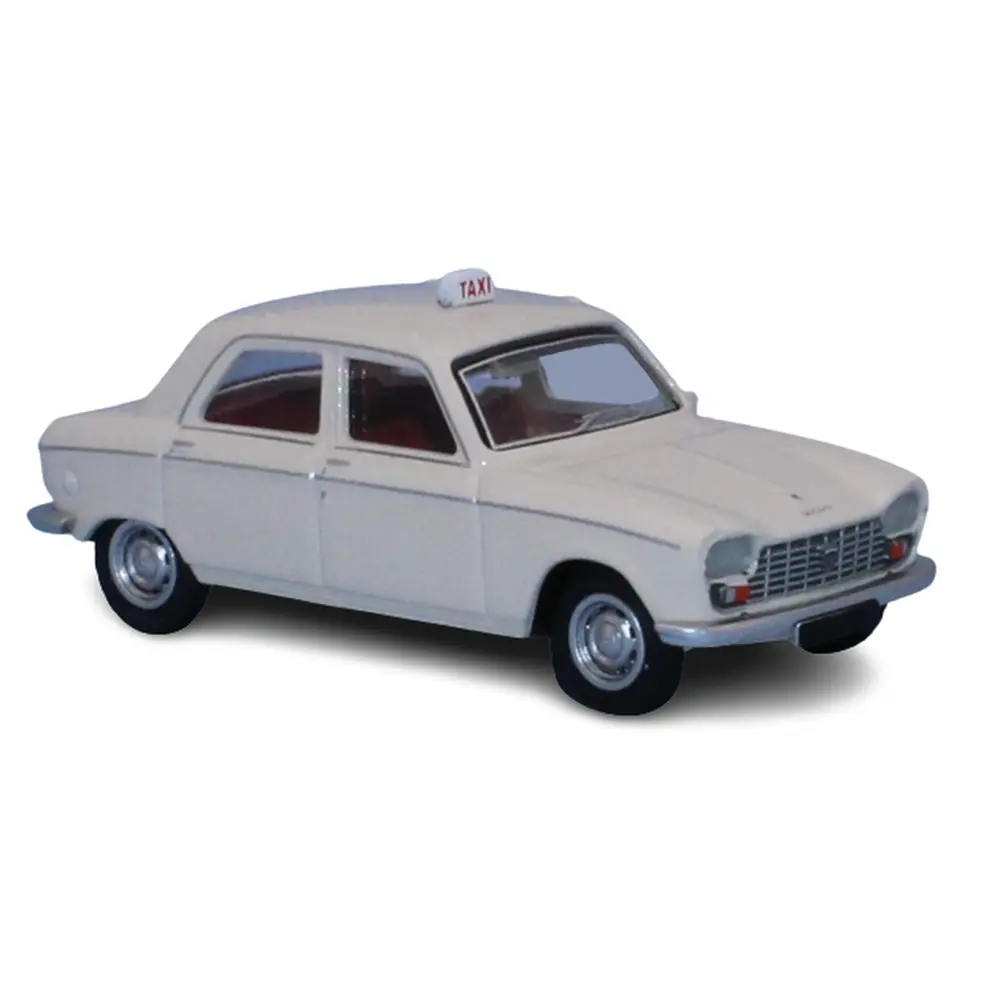 Voiture TAXI Peugeot 204 berline, 1968 blanche SAI 6260 - HO 1/87