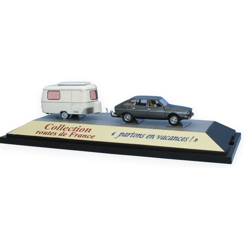 Renault 20 avec une caravane ERIBA Pan - SAI 1834 - HO 1/87e