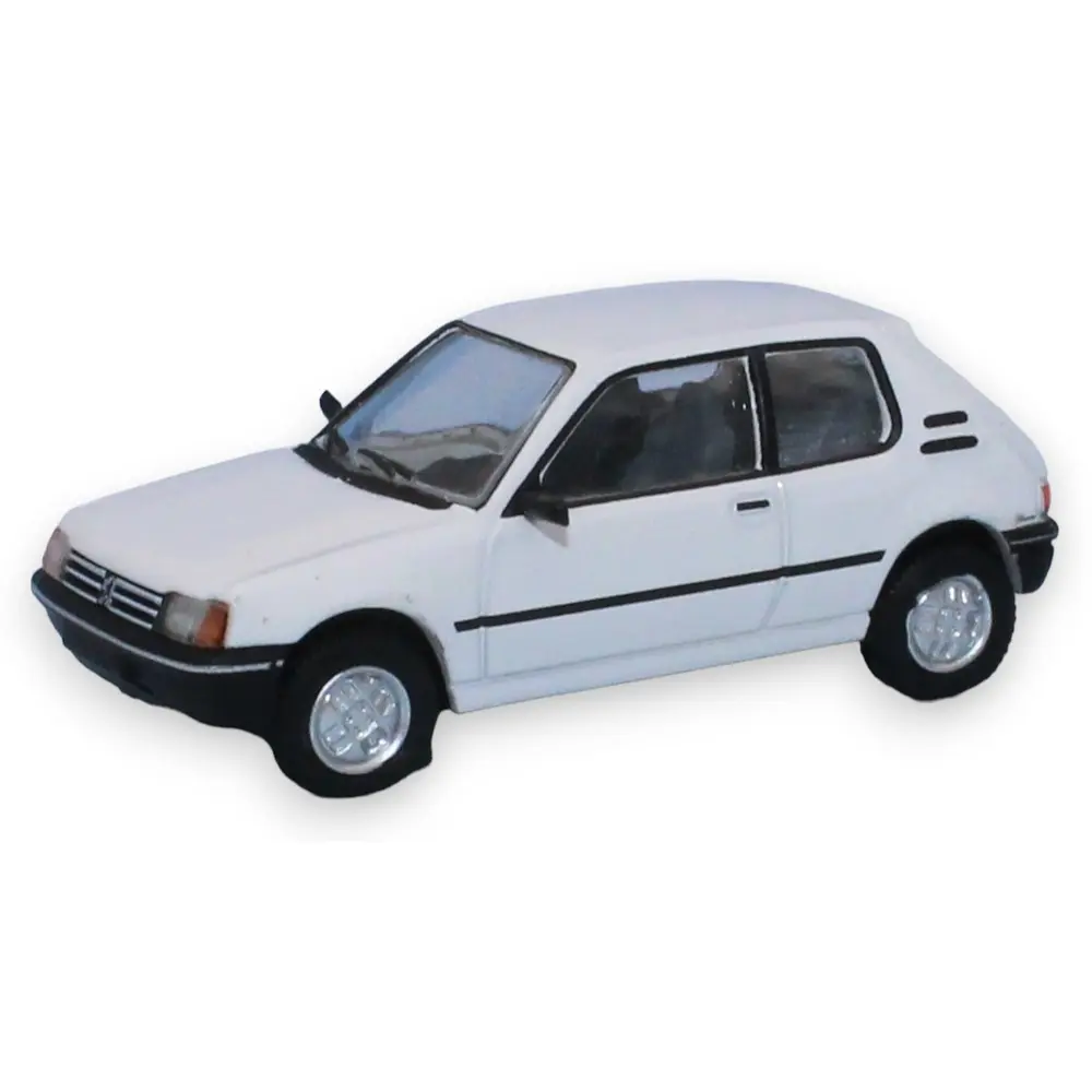 Voiture Peugeot 205 XR - SAI 6302 - HO : 1/87 - blanc banquise