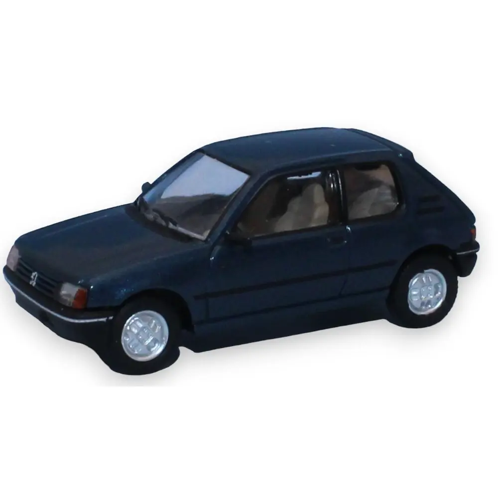Voiture Peugeot 205 XR - SAI 6304 - HO : 1/87 - bleu Ming métallisé