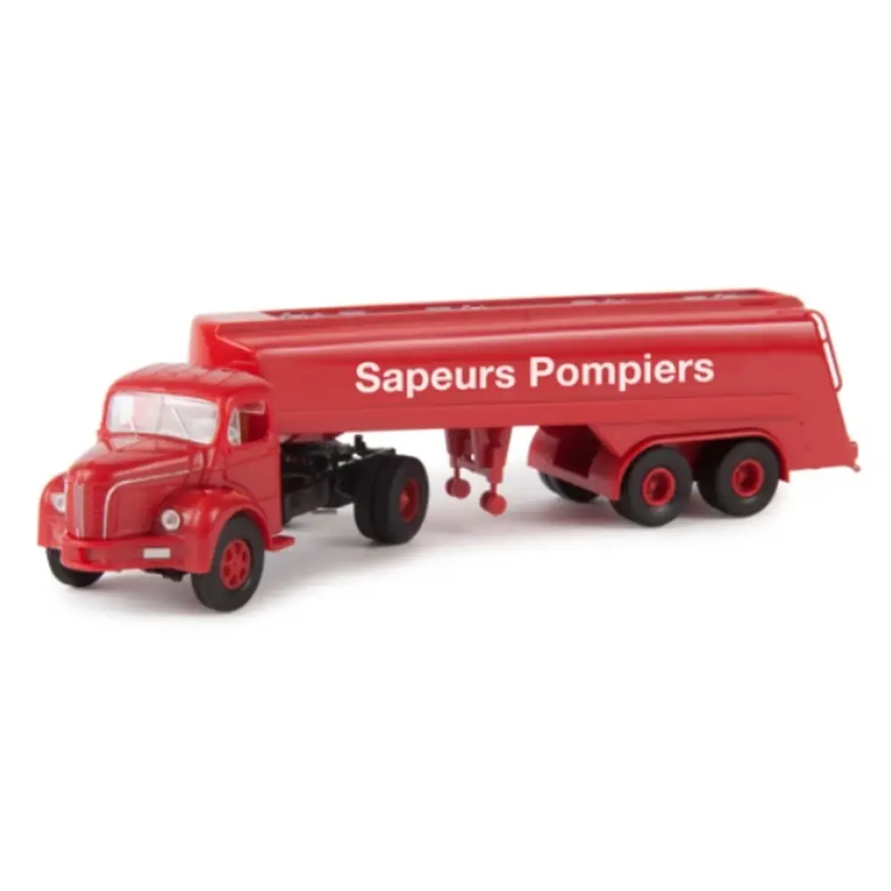 Semi-remorque avec tracteur Berliet TLR 8 citerne sapeurs pompiers - SAI 2561 - 1/87