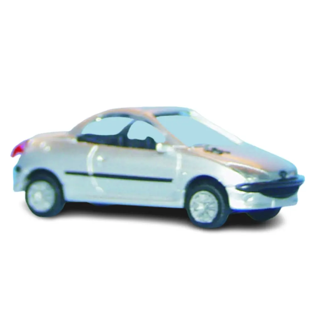 Peugeot 206 Coupé - Gris Argent Métallisée - SAI 2184 - HO 1/87
