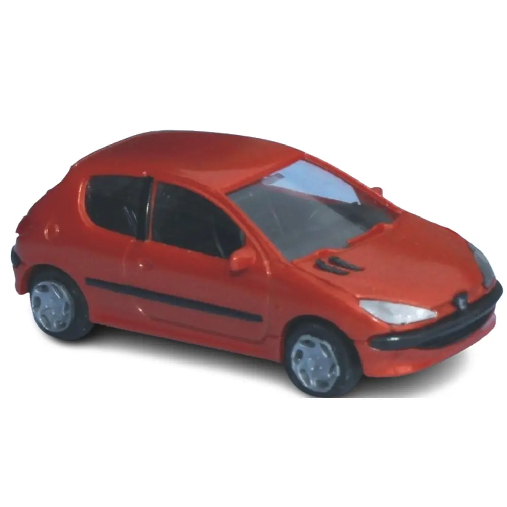 Peugeot 206 berline 3 portes tangerine - SAI 2165 - HO 1/87