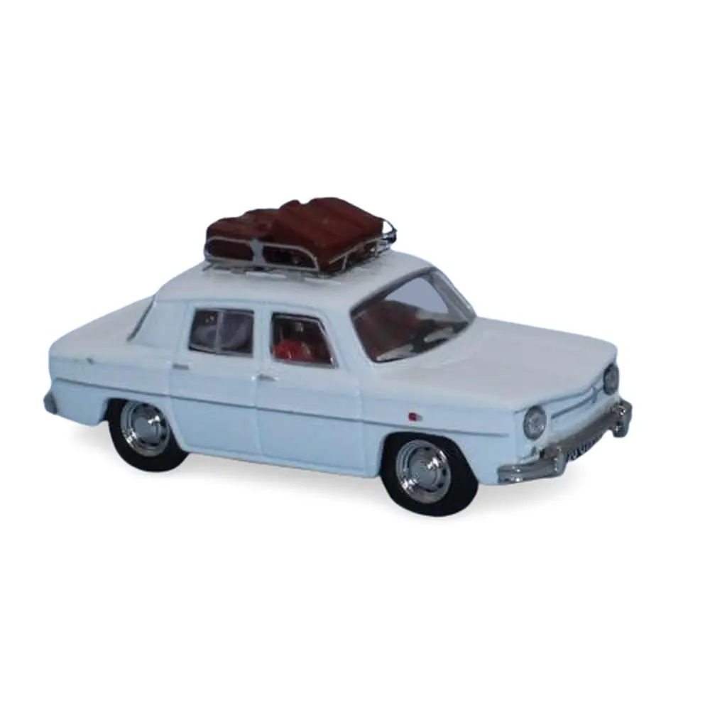 Renault 8 blanche avec galerie de toit - SAI 1732 - HO 1/87
