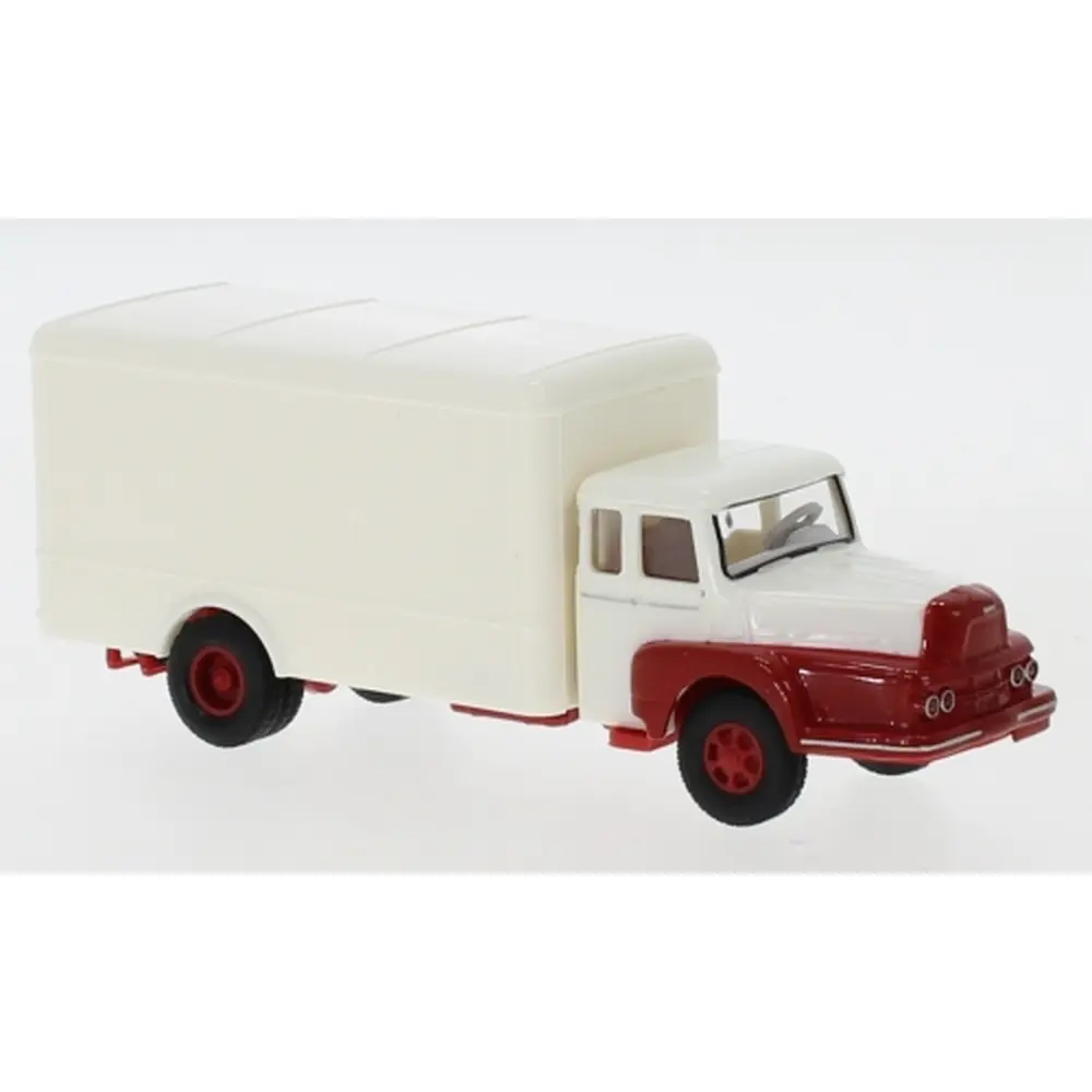 Camion UNIC Izoard tôlé blanc et rouge - SAI 2950 - HO 1/87