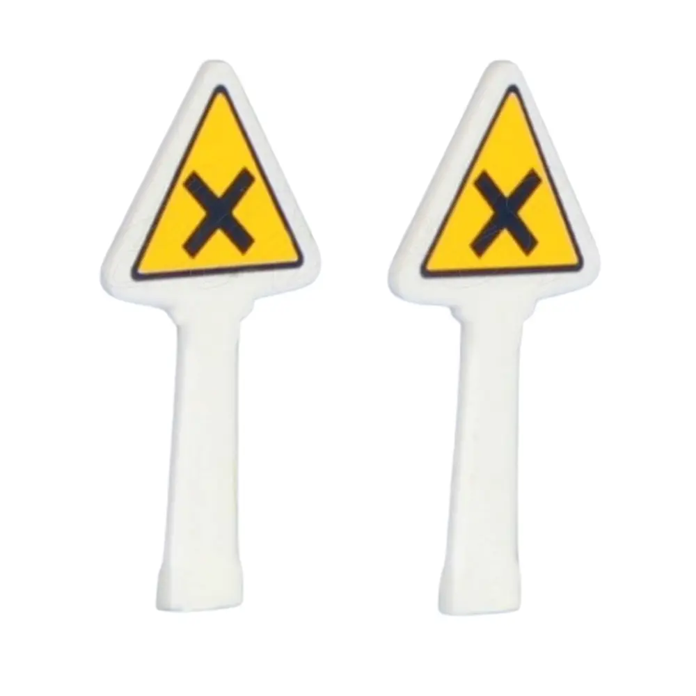 Lot de  2 panneaux Michelin de danger et de prudence, 1935 : croisement - SAI 8313 - HO 1/87