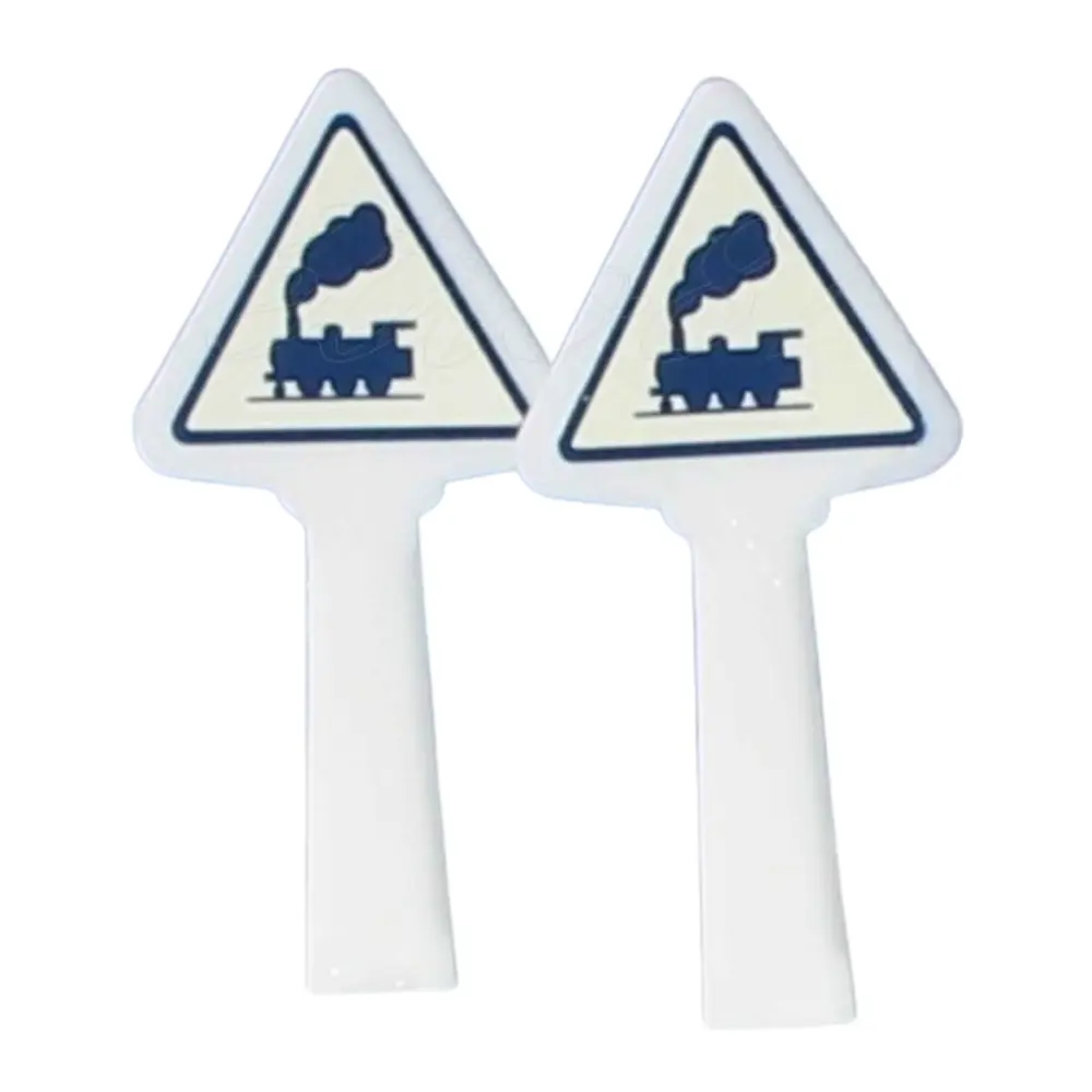 2 panneaux Michelin de danger et de prudence, 1946 : passage à niveau non gardé - Sai 8322 - HO 1/87