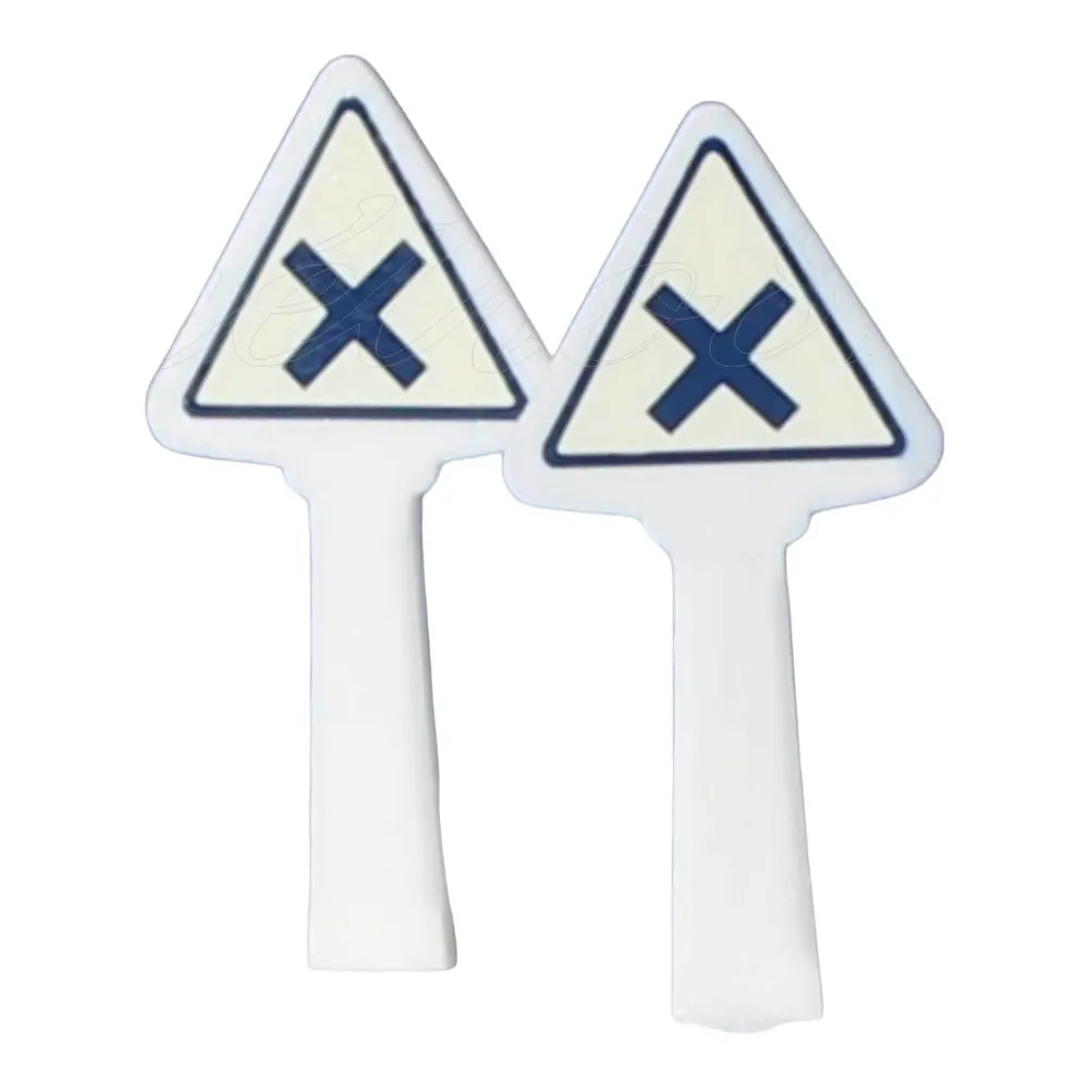 2 Panneaux de danger Michelin - SAI 8323 - HO 1/87 - Croisement - 1946