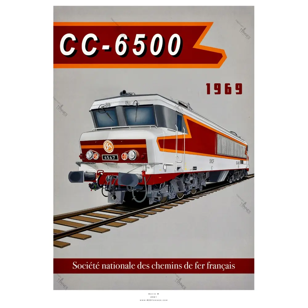 Poster CC6500 - 1969 - SNCF - 800Tonnes 8TCC6500 - A2 42.0 x 59.4 cm