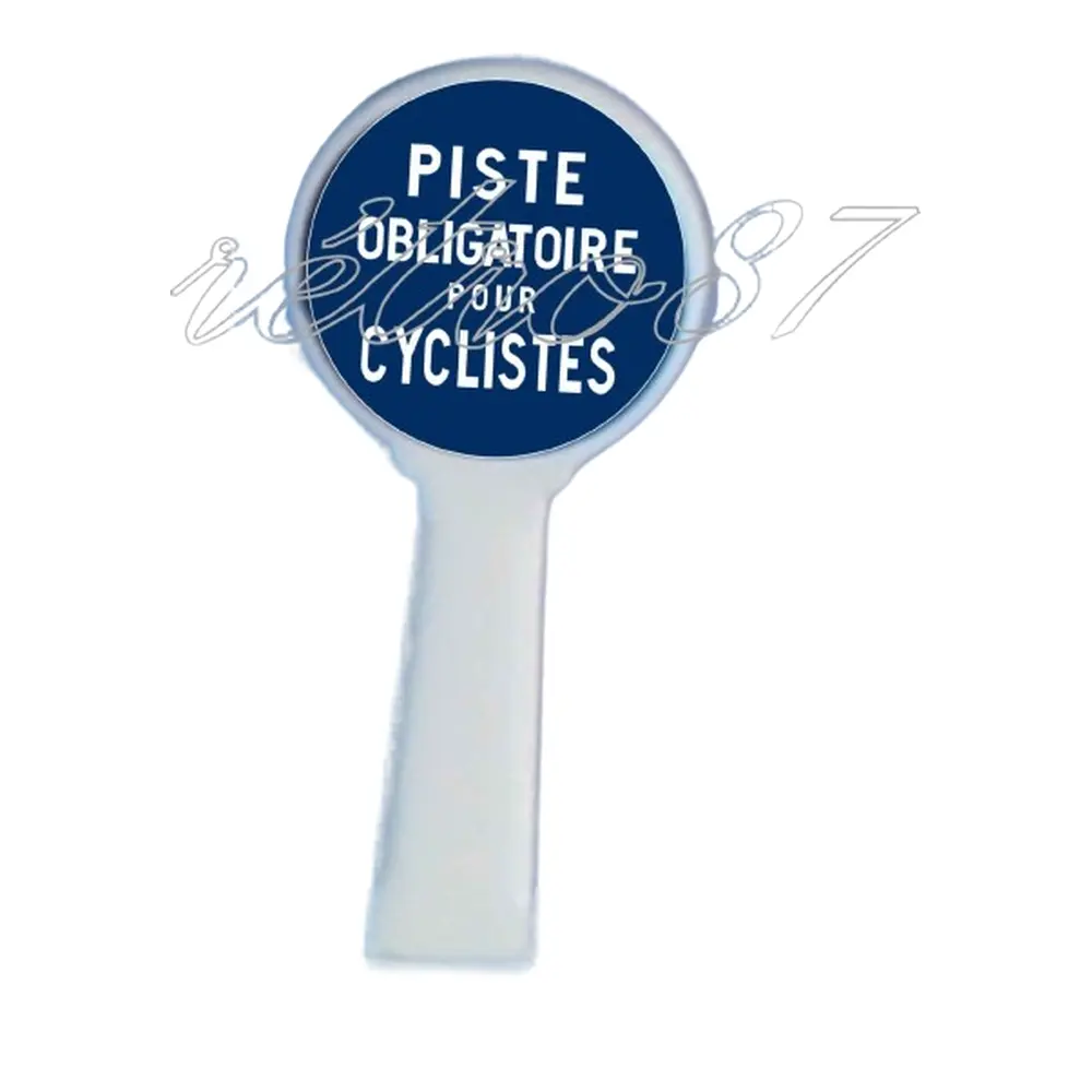 Panneau Michelin d'obligation, 1946-1952 : piste obligatoire pour cyclistes - SAI 8382 - HO 1/87