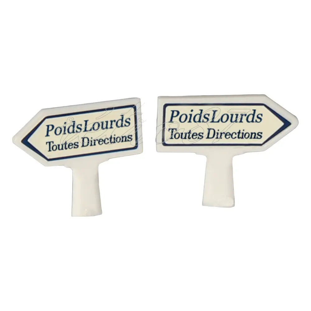 Lot 2 panneaux Michelin d'indication de lieux - SAI 8409 - HO 1/87 - Poids lourds : Toutes directions