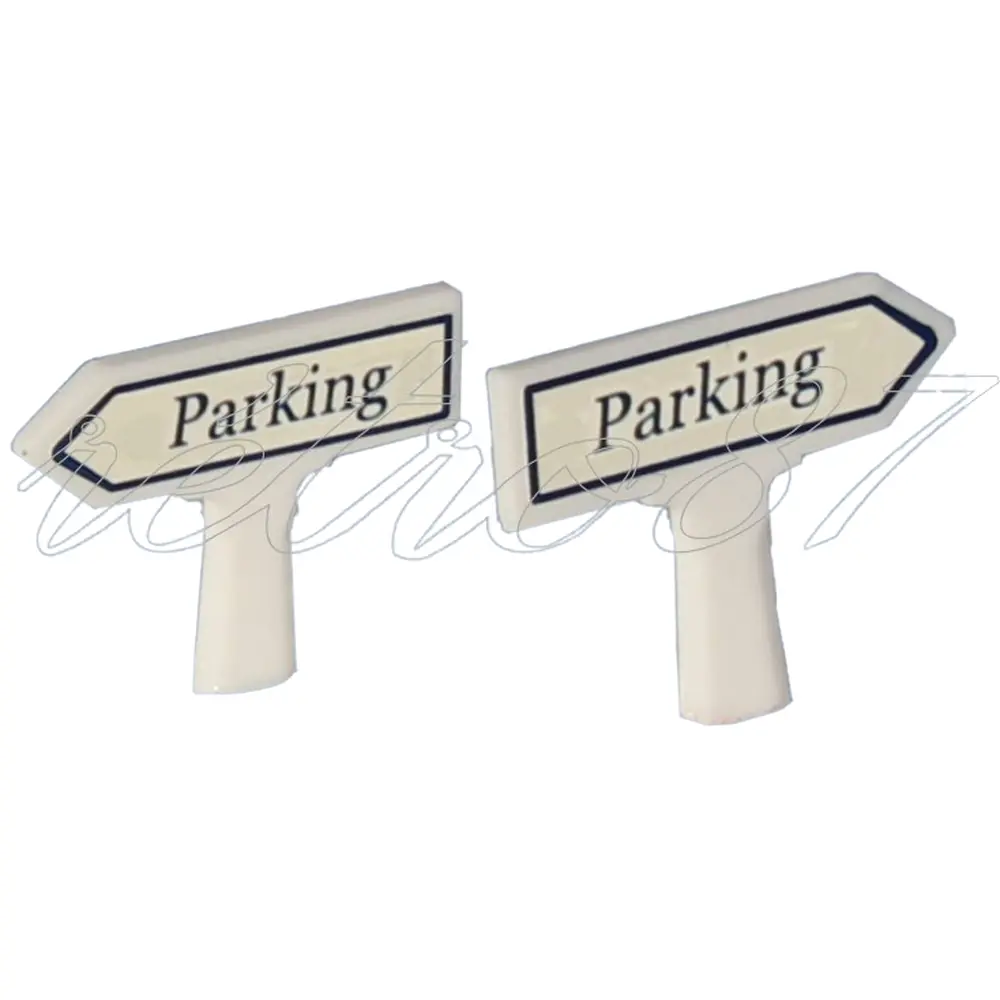 2 panneaux Michelin d'indication de lieux : Parking - Sai 8412 - HO 1/87