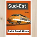 Poster TGV Sud-Est - 800tonnes 8TSUDEST - A2 42.0 x 59.4 cm - 1980