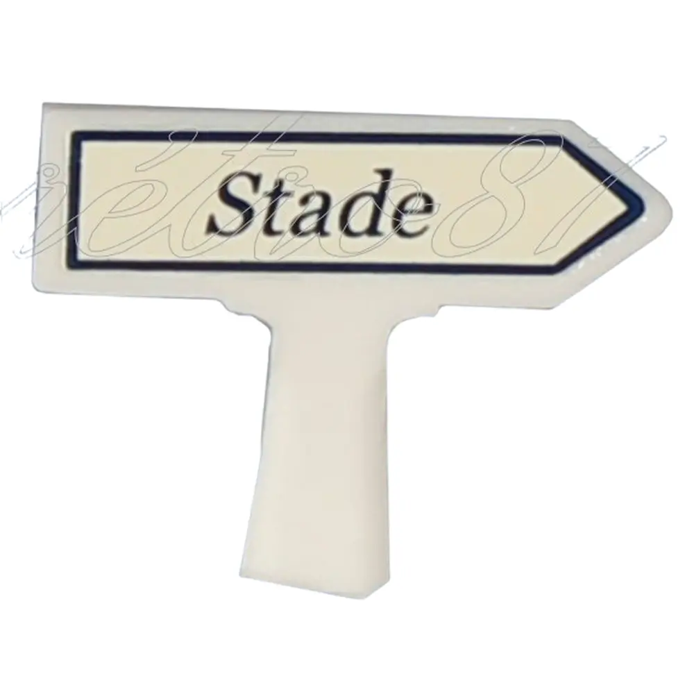 Panneau Michelin d'indication de lieu, vers la droite : Stade - SAI 8423 - HO 1/87
