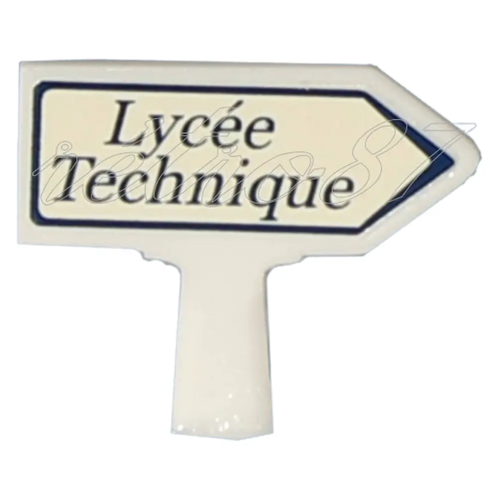 Panneau Michelin d'indication de lieu, vers la droite : Lycée Technique - Sai 8431 - HO 1/87