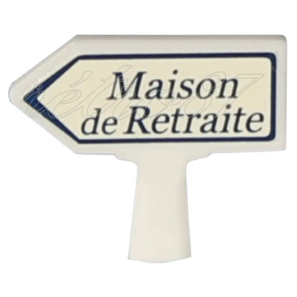 Panneau Michelin d'indication de lieu, vers la gauche : Maison de Retraite - SAI 8432 - HO 1/87