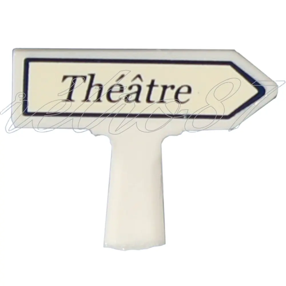 Panneau Michelin d'indication de lieu, vers la droite : Théâtre - Sai 8441 - HO 1/87