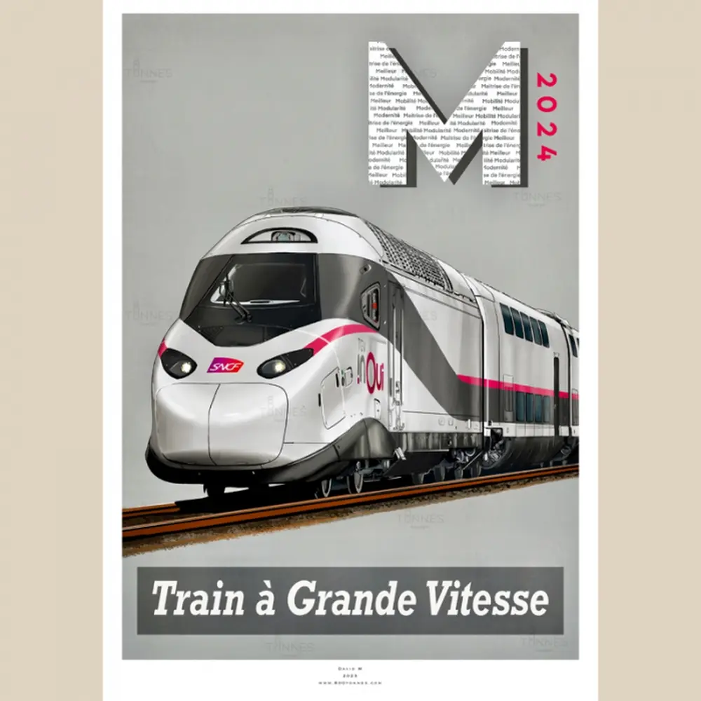 Poster TGV M - 800tonnes 8TTGVM - A2 42.0 x 59.4 cm - 2024